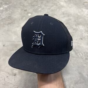 New Era Detroit Tigers 950 Blue Fitted Hat MLB League Classic Trucker Cap 7 7/8